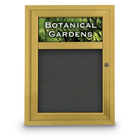 United Visual Products Indoor Enclosed Combo Board, 42"x32", Bronze Frame/White Porc & Black UVCB4232BZ-WHTPORC-BLACK